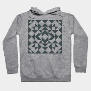 Modern Geometric Quilt Block in Black Hoodie